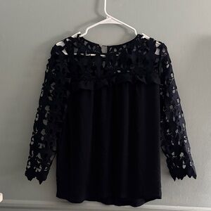 Elegant Blue Lace Women's Top